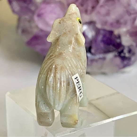Soapstone WOLF Figurine MINI Carved Stone Coyote Dog Carving Crystal Animal 1.5" - Picture 6 of 11
